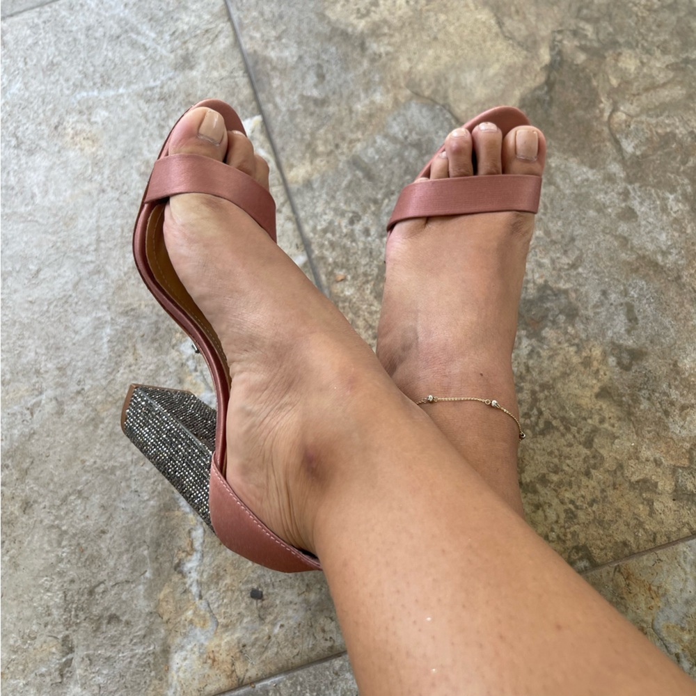 pink with rhinestone heels size 7